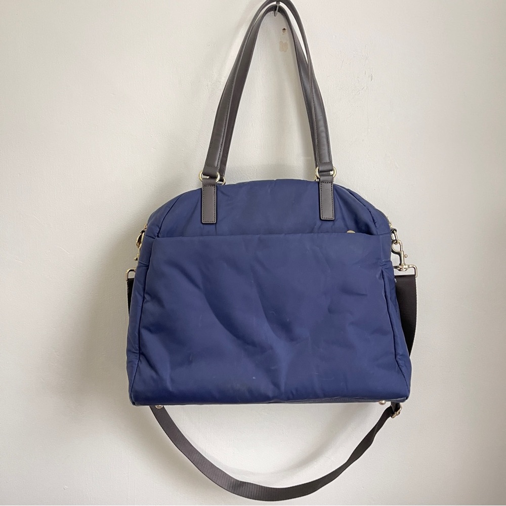 Lo & Sons OG Travel weekender tote gym laptop bag blue nylon gold hardware